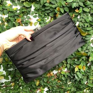 Black Satin Evening Clutch